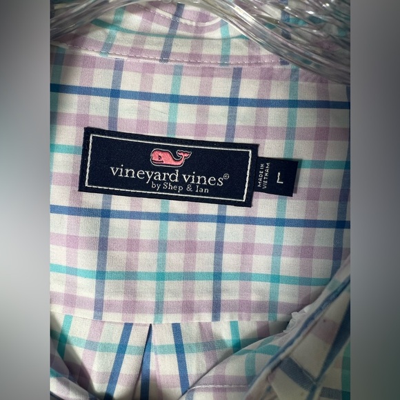 Vineyard Vines Mens Preppy Plaid Button Down Multi Pastel Shirt Size Large - Picture 4 of 12